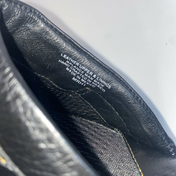 Womens Born Black Leather Slides Clogs Size 6M Contrast Trim Side Buckle W31617 - Picture 5 of 11